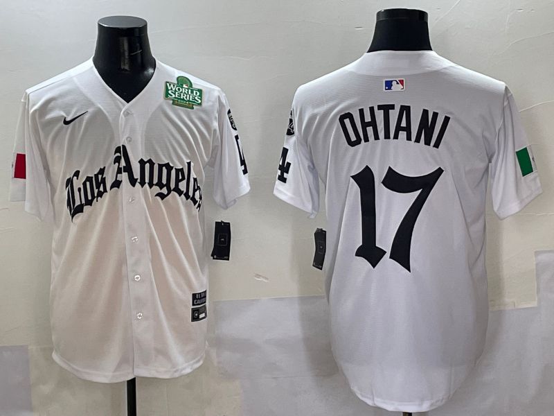 Men Los Angeles Dodgers #17 Ohtani White Five generations Joint Name 2025 Nike MLB Jersey style 6->los angeles dodgers->MLB Jersey